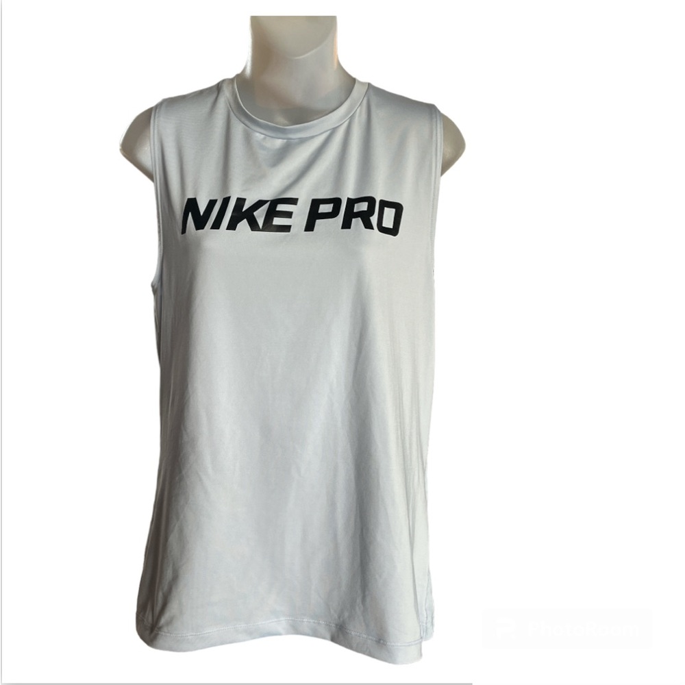 Nike Pro Mesh Cross Back Tank Top L Light Blue Breathable Athletic Shirt